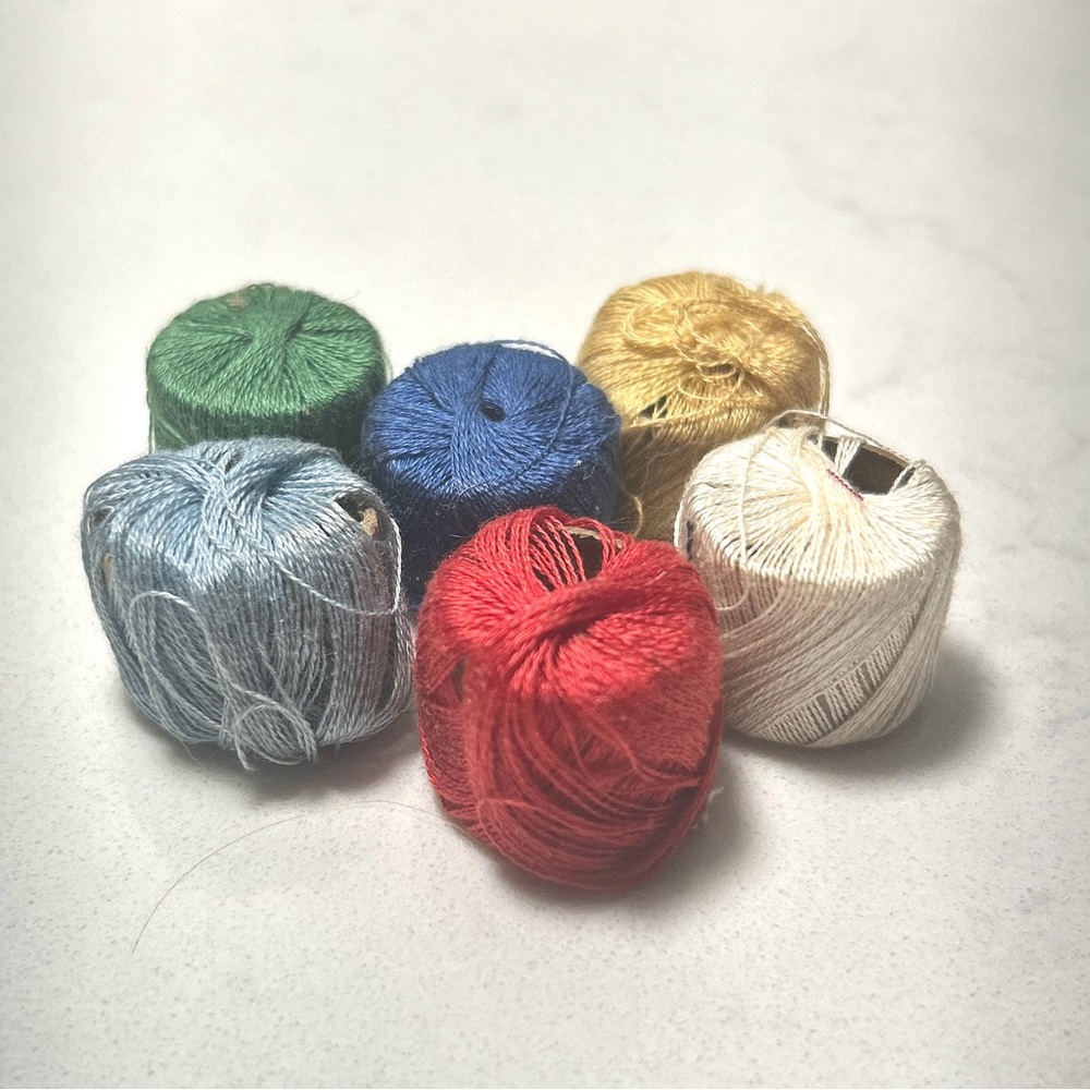 Set of 6 vintage Egyptian cotton Embroidery Thread